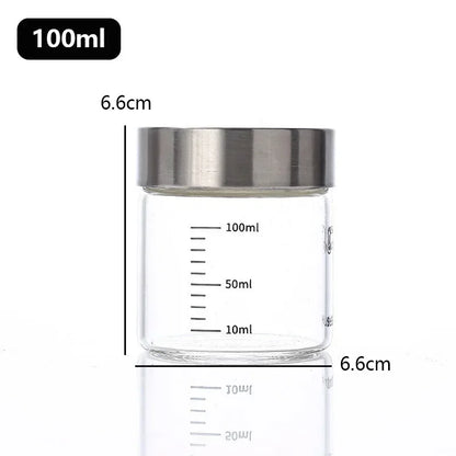 100-500ml Glass Bottle with Scale High Borosilicate Heat-resistant Glass Seal Jar Kitchen Seasoning Spices Storage Bottle Gadget