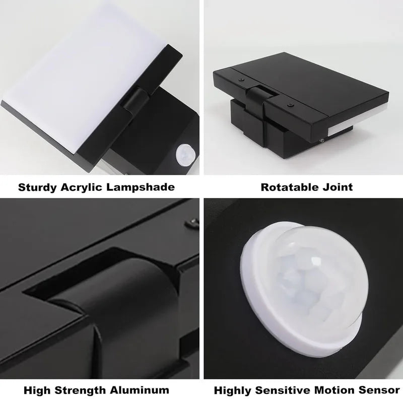 IP65 Waterproof Sensor Wall Lamp LED Outdoor Wall Light Adjustable Angle wall Lights  Aluminum Alloy Entrance Corridor Balcony