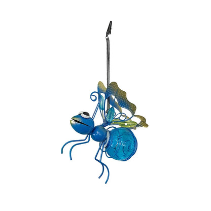 Solar Powered Hanging Bug Light Metal Hanging Flying Insects Lamp Garden Bug Light Ornament for Outside Lawn Decor