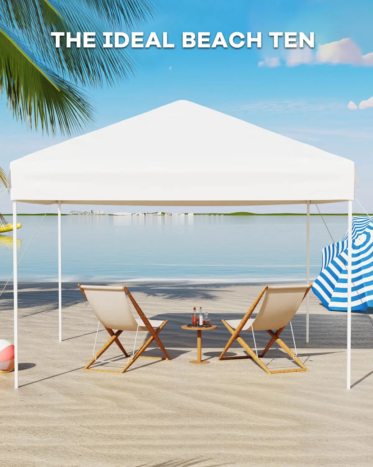 10x10ft Pop Up Canopy Tent, Outdoor Instant Shelter UV Protection Waterproof Sun Shade With Sandbags Carry Bag For Patio Party