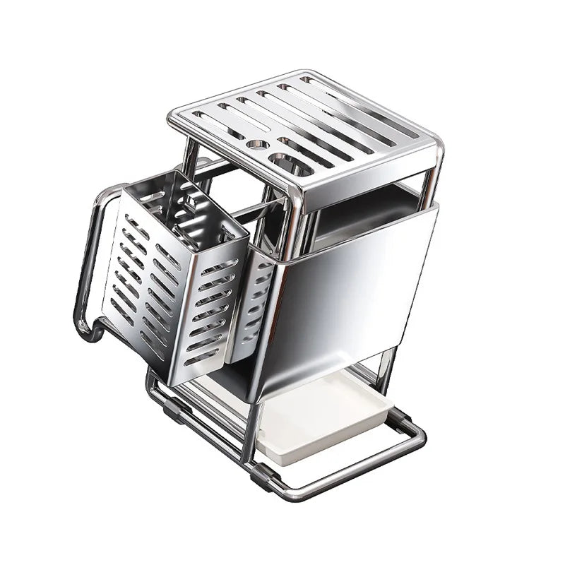 Stainless Steel Kitchen Knife Holder Multifunctional Knife Storage Organizer Cutlery Rack Pot Lid Rack Cutting Board Racks