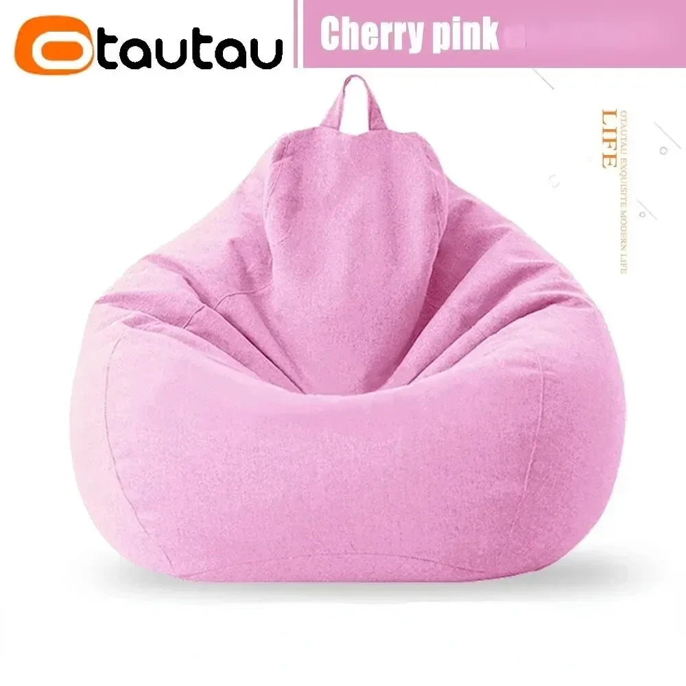 OTAUTAU Cotton Linen Bean Bag Cover without Filler Floor Corner Lazy Beanbag Chair Pouf Salon Ottoman Puff Lounger Sac DD002