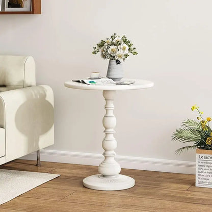 Metal Small Round End Table,Vintage Bedside Drink Table Nightstand Modern Accent Pedestal Tables Coffee Tables for Living Room