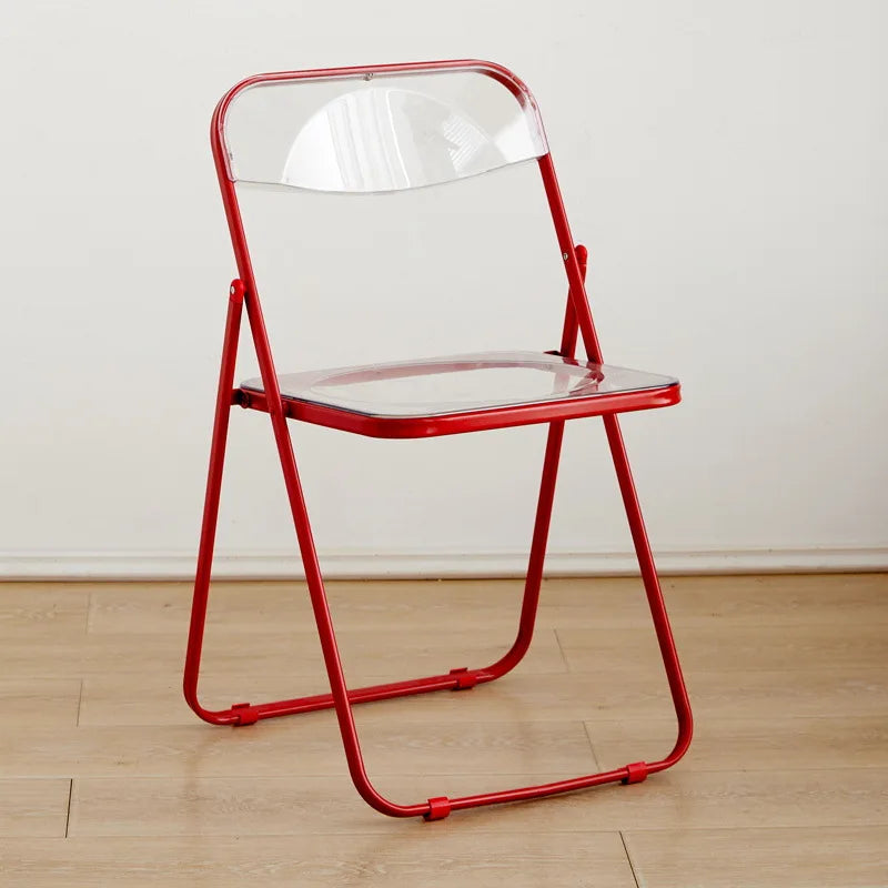 Internet celebrity folding chair acrylic transparent chair completed photo without chair simple folding crystal diningchairstool