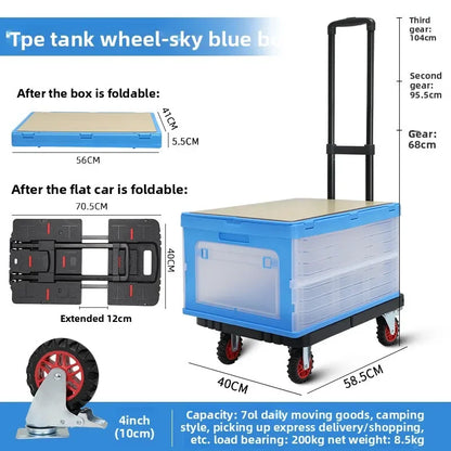 Baoyu, outdoor camper, family truck shopping cart with brake wheel folding trolley trailer