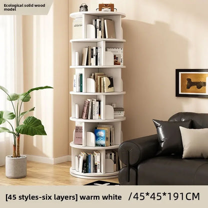 Rotating bookshelf Floor storage shelf Children's simple picture book rack