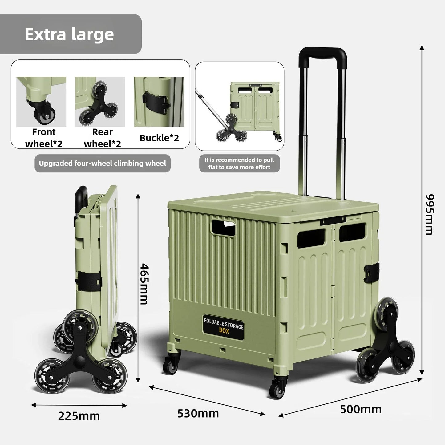 Household multi-functional shopping trolley, portable folding shopping trolley, trailer, camping, large-capacity storage box