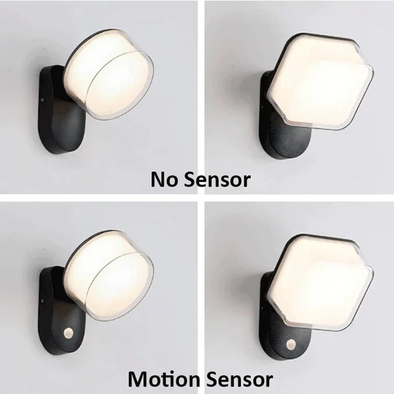 Courtyard Wall Lamps with Sensor Outdoor Waterproof Wall Lamps Villa Entrance and Terrace Lighting Lamps, Outdoor Balcony Lamps