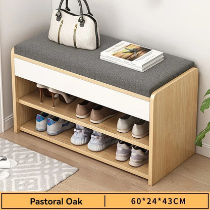 Entrance panel entrance, entrance hall, shoe wearing stool, entrance for sitting, long stool, shoe cabinet, shoe rack integrated