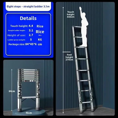Stainless steel telescopic ladder Multifunctional  herringbone ladder Portable folding ladder Bamboo ladder Lifting ladder