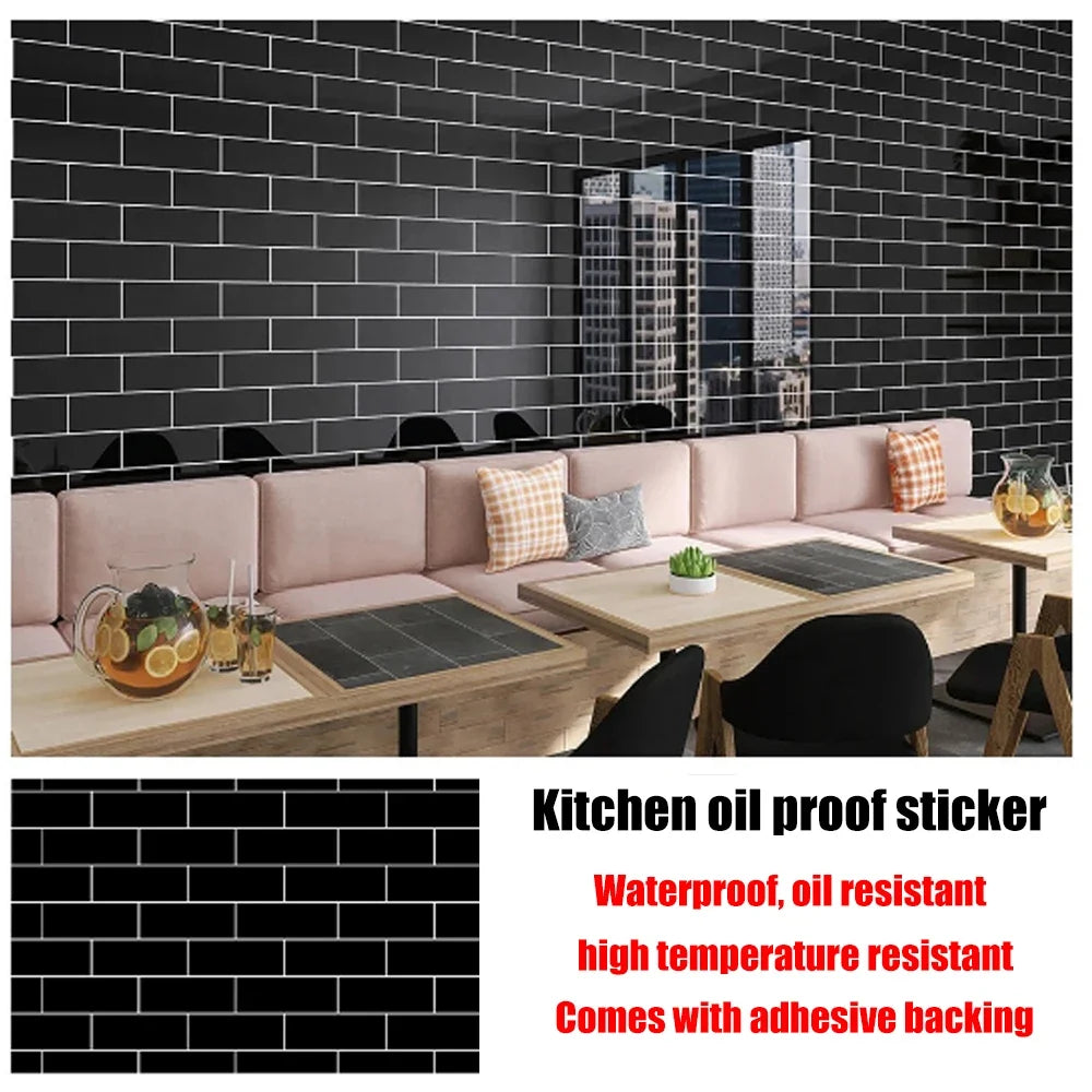 40cm New Marble Kitchen Oil-proof Wall Stickers Self-adhesive Stain-resistant High Temperature Kitchen Wallpaper Home Decorative