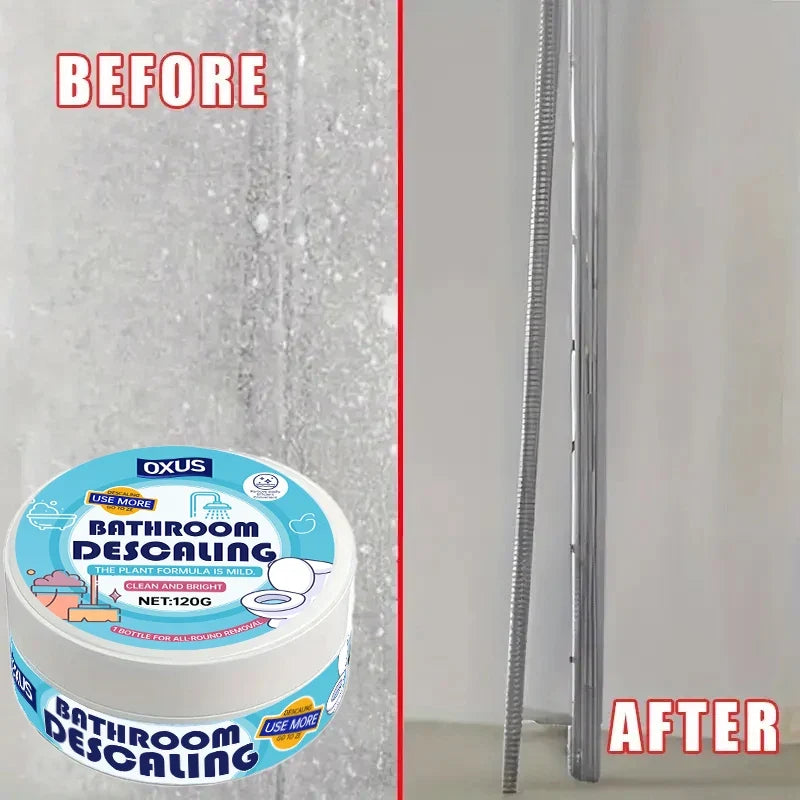 Powerful Bathroom Glass Polish Gel • Hard Water Stain Remover & Scale Cleaner for Shower Doors, Tiles, Stainless Steel • Multi-S