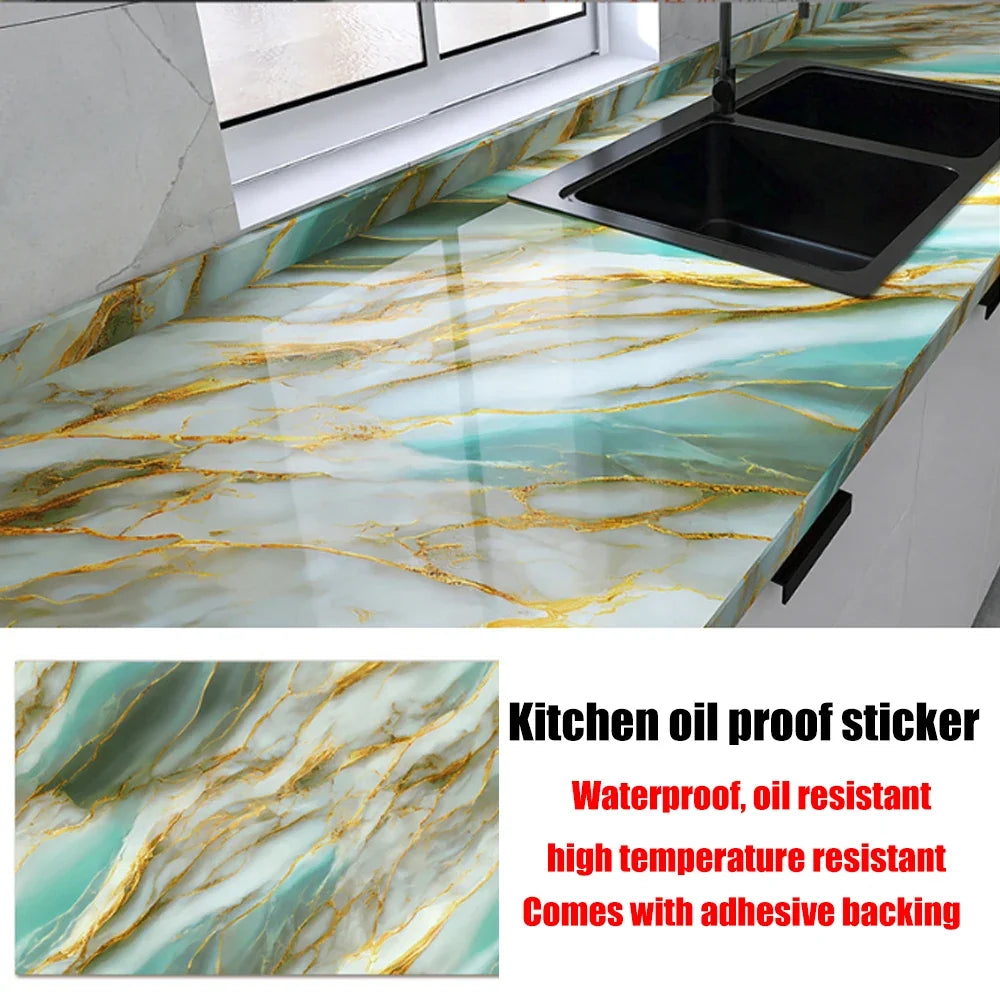 40cm New Kitchen Oil-proof Wall Stickers Self-adhesive Stain-resistant High Temperature Kitchen Countertop Protective Wallpaper