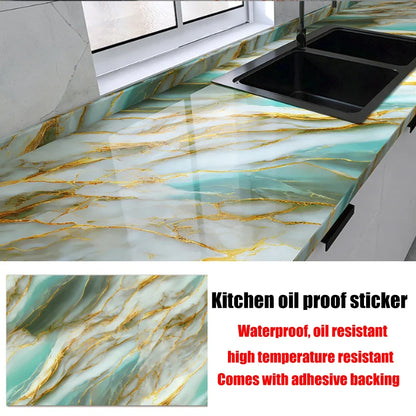 40cm New Kitchen Oil-proof Wall Stickers Self-adhesive Stain-resistant High Temperature Kitchen Countertop Protective Wallpaper