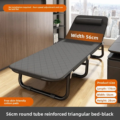 Folding bed office single metal household siesta folding recliner multi-functional camp bed adult siesta artifact