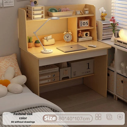 Desk, bookshelf, integrated computer desk, home bedroom, small table for students to learn to write