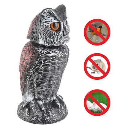 Owl Decoy Owl Decoy to Scare Birds Plastic Shake Head Owl Decoy To Scare Birds Away Scarecrow Fake Owl Outdoor Garden Decoration