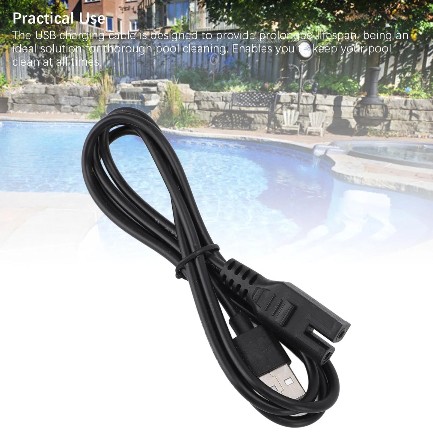 Pool Vacuum Charging Cable PVC Fast Charging Pool Vacuum USB Charging Cord for 28620 28620E CL1704 Rechargeable Handheld Pool