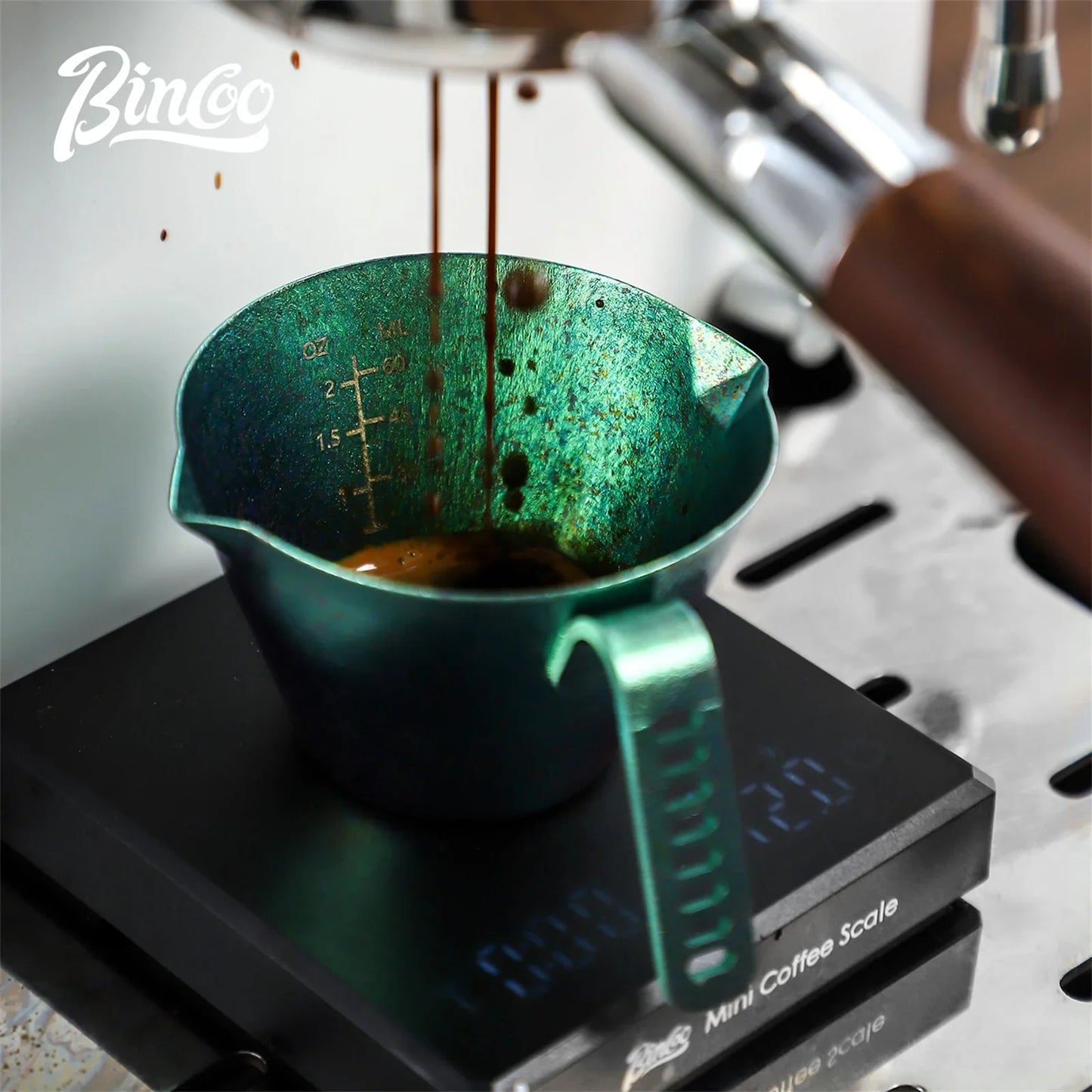 Bincoo Durable Titanium Espresso & Milk Tool, 90ml Dual-Purpose Shot Glass with Scale for Long-Lasting Cafe and Home Performance