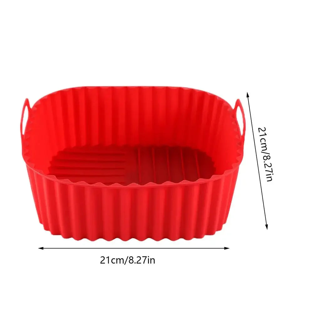 Reusable Air Fryer Silicone Liners Square Non Stick Basket Mat for 4-7QT Air Fryer Oven Microwave Baking Airfryer Accessories