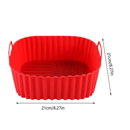 Reusable Air Fryer Silicone Liners Square Non Stick Basket Mat for 4-7QT Air Fryer Oven Microwave Baking Airfryer Accessories
