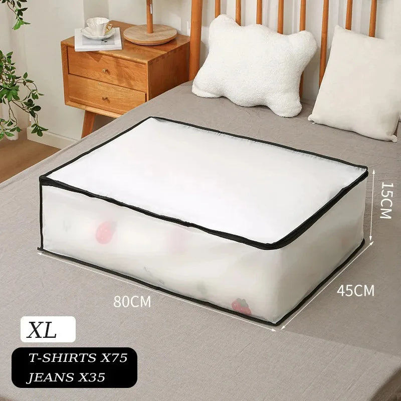 Underbed Storage Bag Foldable Quilt Bag Wardrobe Clothes Storage Box Dustproof Organizer Large Capacity Quilt Storage Bag