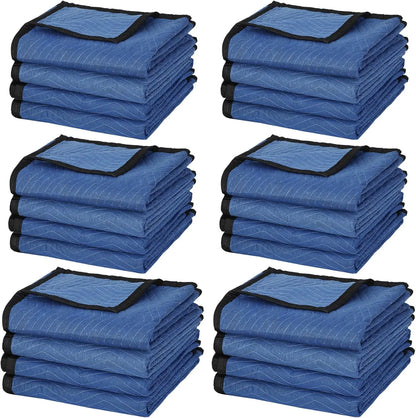 Heavy Duty Quilted Moving Blankets, 80’’x 72’’ Furniture Shipping Moving Pads, Padded Moving Blankets, Moving Supplies, 24 Pack