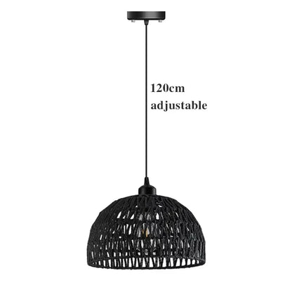 Rattan Chandelier Lampshade Natural Weaved Wicker Pendant Light for Home Restaurant Decor Rattan Hand-Woven Bamboo Lampshade