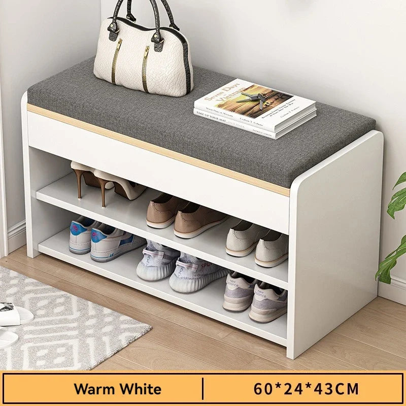 Entrance panel entrance, entrance hall, shoe wearing stool, entrance for sitting, long stool, shoe cabinet, shoe rack integrated
