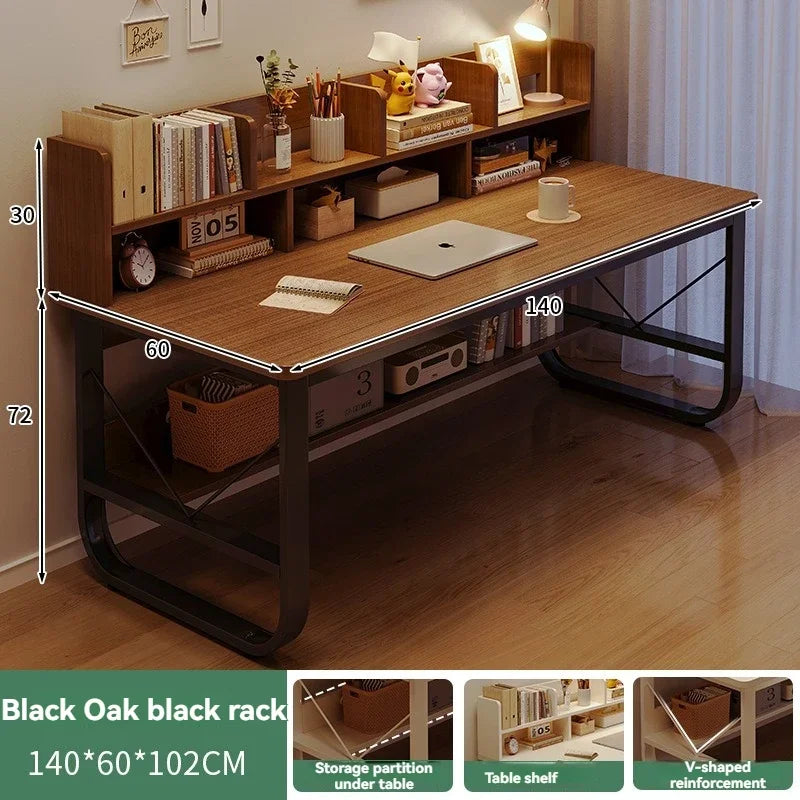 Computer Desk, Desktop, Home Bookshelf Integrated, Student Bedroom, Study Writing, Desk And Chair Combination, Simple Office Des
