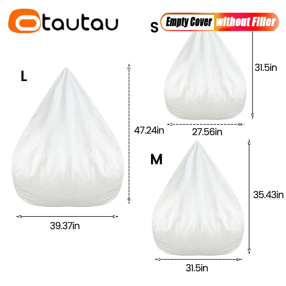 OTAUTAU 1/2pc Sofas Cover Without Filler Removable Lazy Sofa Inner Liner Washable Replacement Bean Bag Insert Pouf Beanbag