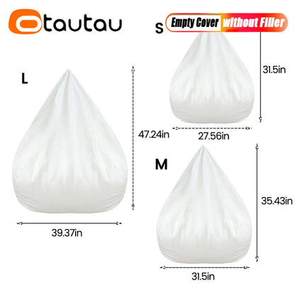 OTAUTAU 1/2pc Sofas Cover Without Filler Removable Lazy Sofa Inner Liner Washable Replacement Bean Bag Insert Pouf Beanbag