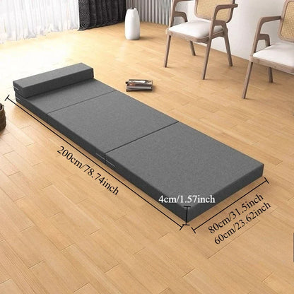 Foldable floor mattress, portable nap mat, travel couch mat, memory sponge mat, portable sleeping mat for lunch break and travel