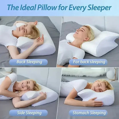 Memory Foam Pillow for Cervical Spine Protection, Slow Rebound, Butterfly Shaped Ergonomic, Multifunctional Side Sleeping Pillow