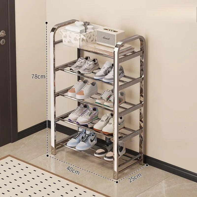 Thickened stainless steel shoe rack, family corridor, student dormitory, rental room, shoe cabinet