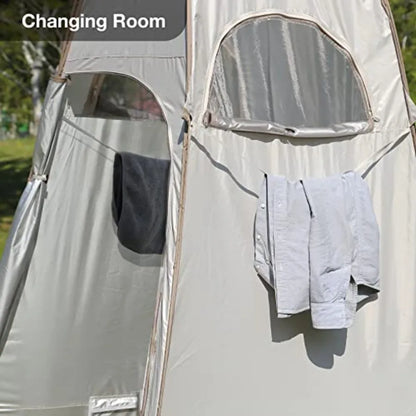 Pop Up Shower Tent with Mesh Window Portable Toilet Privacy Tent 6.9 Feet Removable Rain Cover/UPF 50+