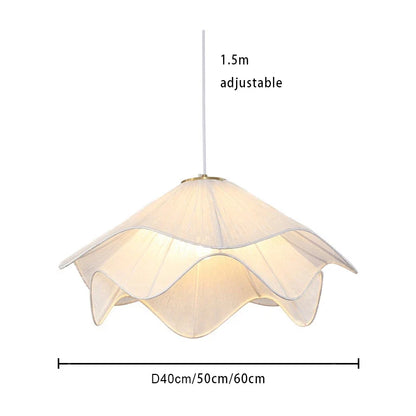 Nordic Minimalist Cream Pendant Lights White Fabric Led Living Room Bedroom Home Decor Chandelier Balcony Hanging Lamp Fixture