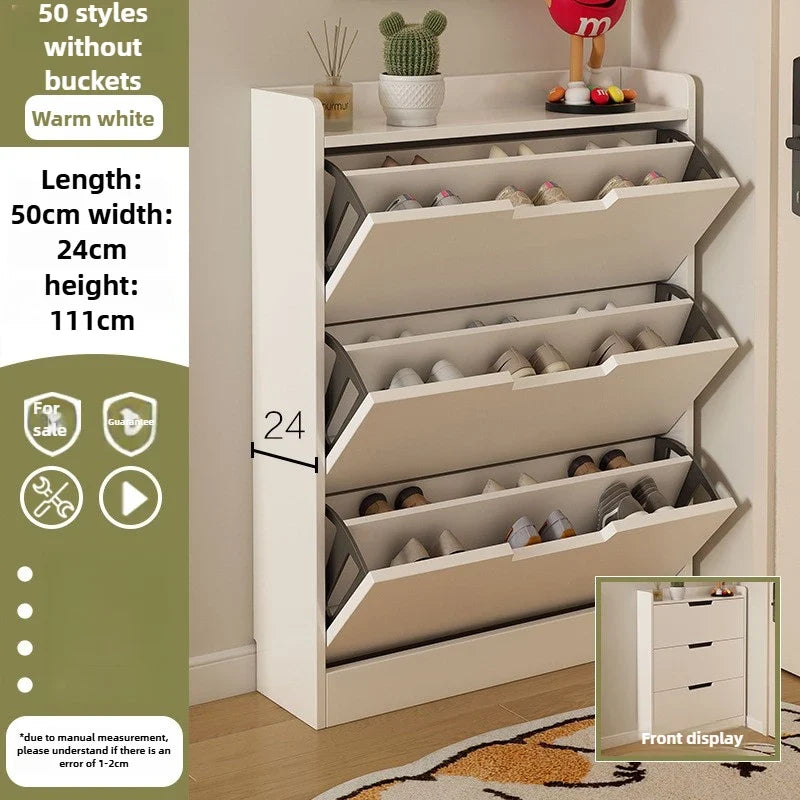 Tipping bucket shoe cabinet, outer entry shoe rack, balcony, entrance cabinet, living room large-capacity storage cabinet