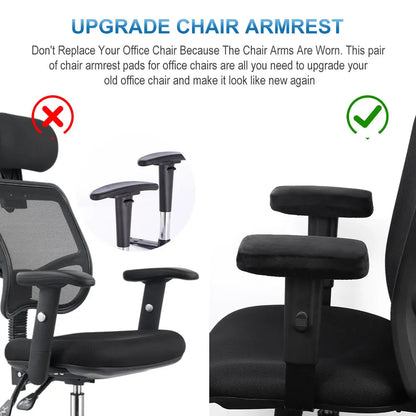 1 pair of ergonomic memory foam office chair armrests, comfortable game chair armrests for elbow and forearm decompression