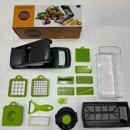 16pcs Multifunctional Vegetable Chopper Handle Food Grater Vegetable Slicer Dicer Kitchen Cutter Egg Liquid Separator Peeler