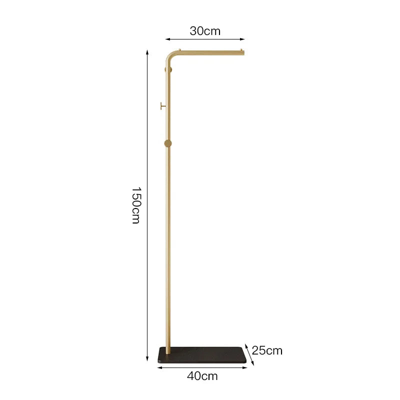 Cream Minimalist Floor Coat Rack Entryway Standing Coat Stand Multifunctional Bedroom Clothes Hanger Shelf Organizer Furniture