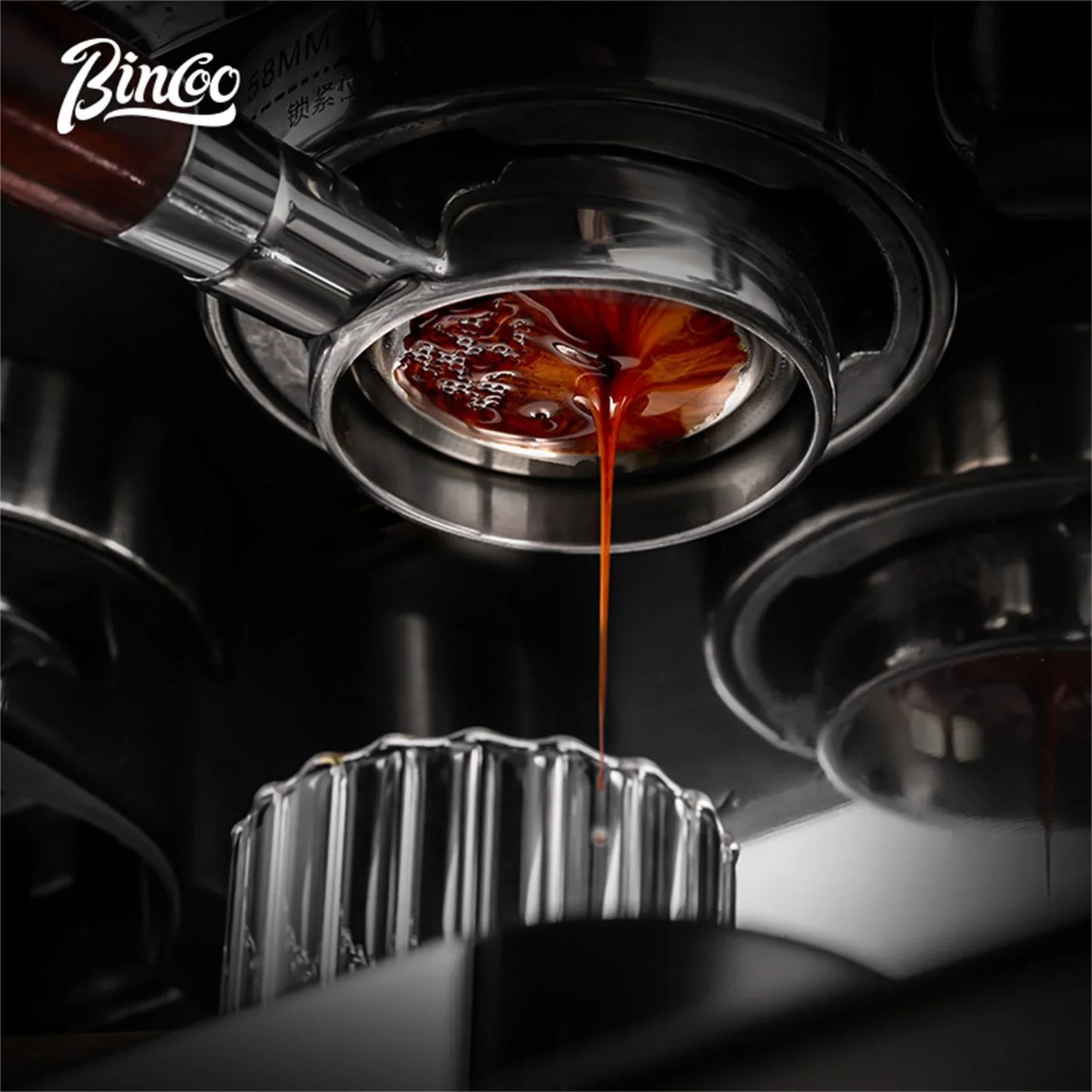 BINCOO High Precision Filter Basket 51/58.5mm, Portafilter Basket 16/18/20g Espresso Machine Extraction Powder Bowl CoffeeHandle