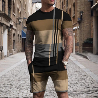 Short Sleeve PU Casual Multicolor Sportswear Suit