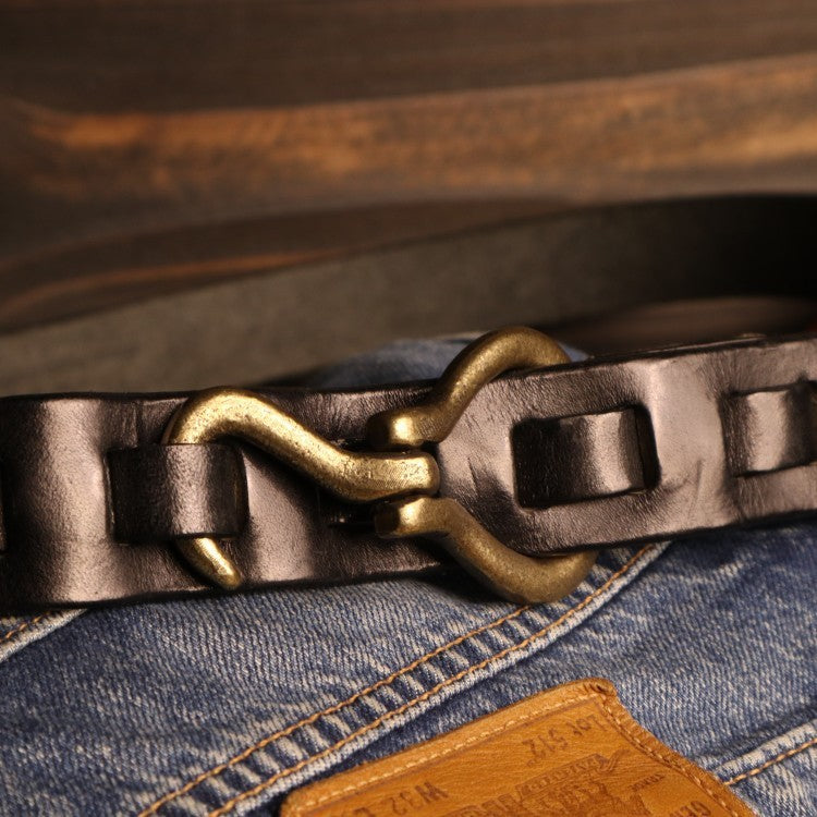 Men's Hemp Copper Buckle Woven Belt