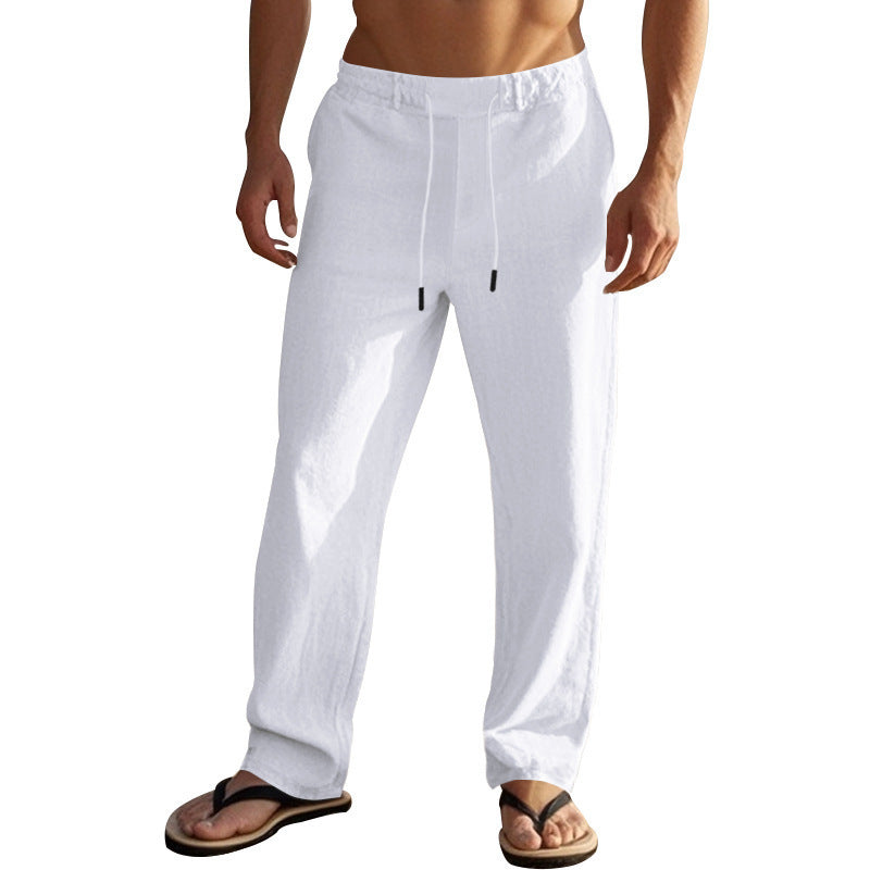 Men's Drawstring Cotton Linen Trousers