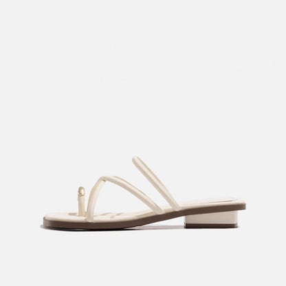 Summer New Versatile Fairy Style Toe Covering Casual Slippers