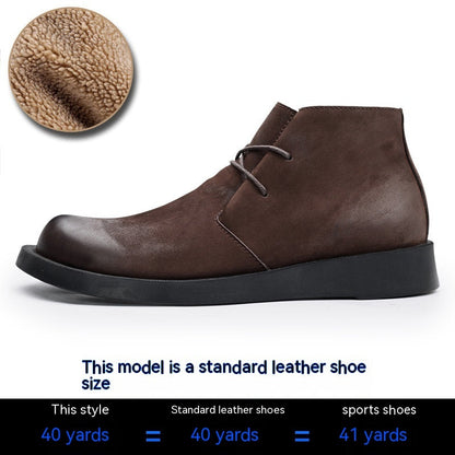 Short Lace-up Leather Mid-top Martin Boots