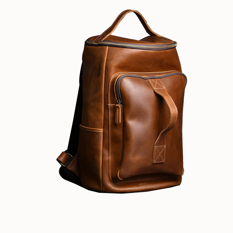 Vintage Crazy Horse Leather Travel Backpack