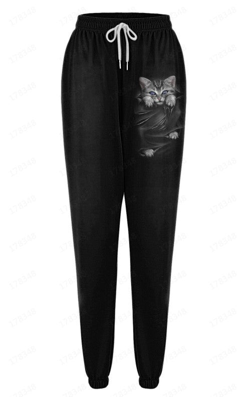 European American 3D Digital Printing Loose Couple Pants
