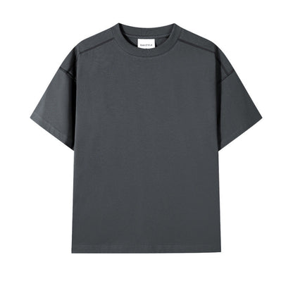 Retro Casual Contrast Color Line T-shirt